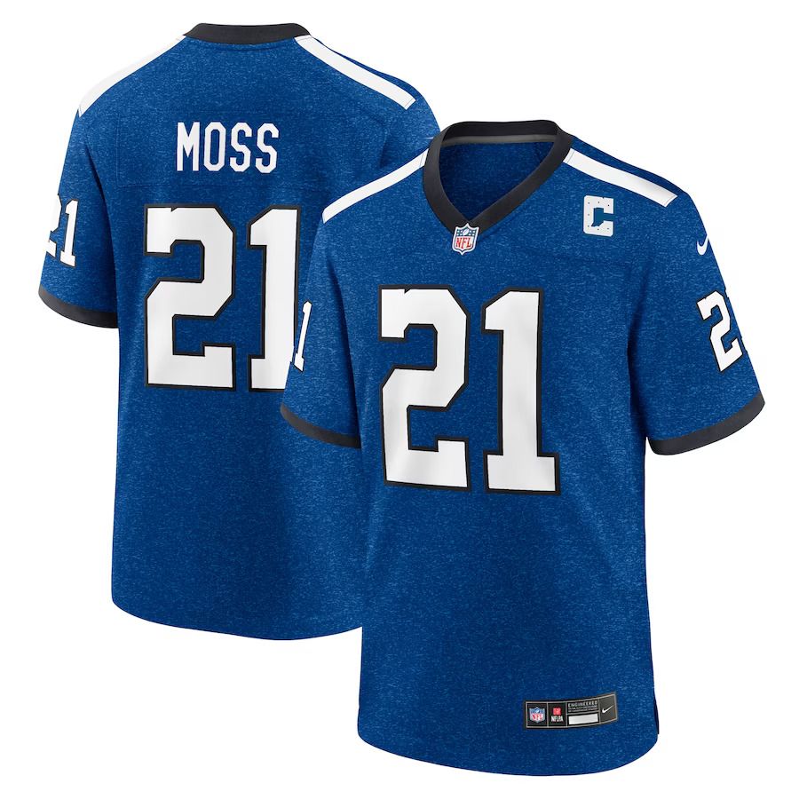 Men Indianapolis Colts #21 Zack Moss Nike Royal Indiana Nights Alternate Game NFL Jersey->indianapolis colts->NFL Jersey